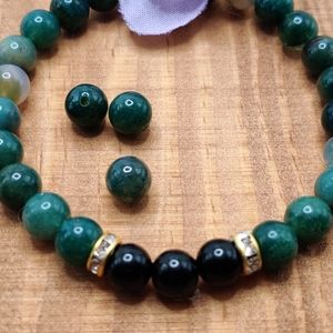 Green Moss Agate Bracelet, Handmade